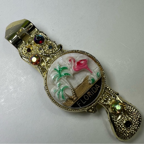 Jewelry - Vintage Gold Plated Florida Souvenir Bottle And Can Opener Gold Tone